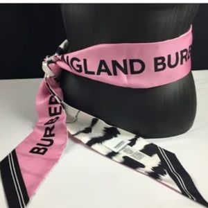 burberry pink silk skinny scarf